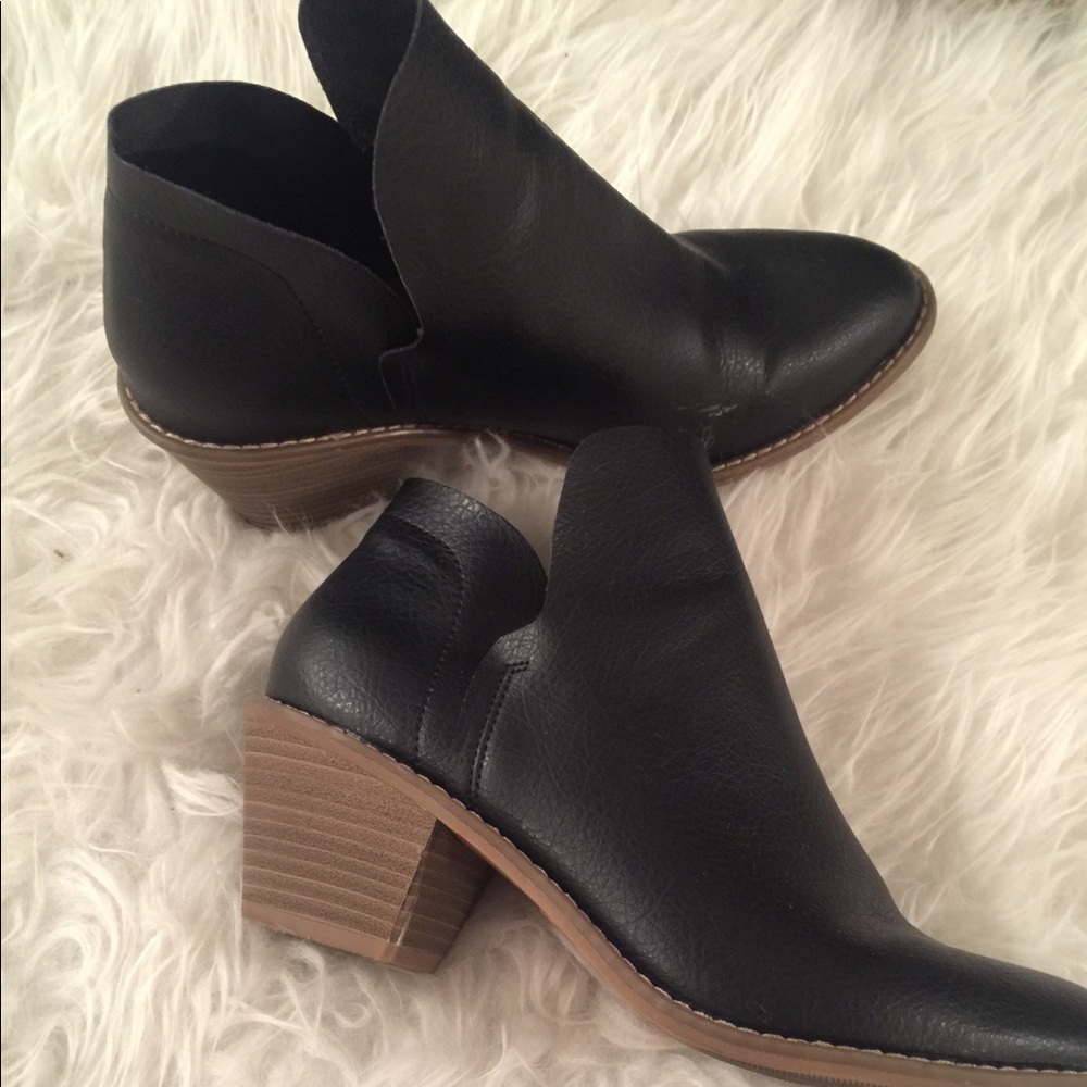 Black low booties